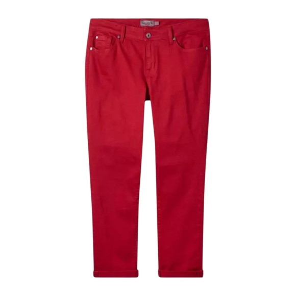 torrid Denim - Torrid Dark Red Boyfriend Jeans Size 16R Mid Rise Relaxed Vintage Stretch